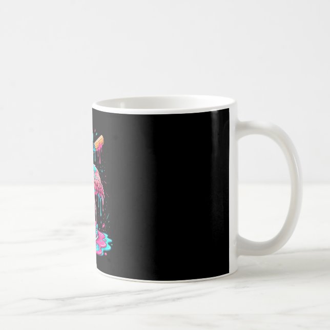 Cool flamingo baseball ice cream drip funny sport coffee mug (Right)