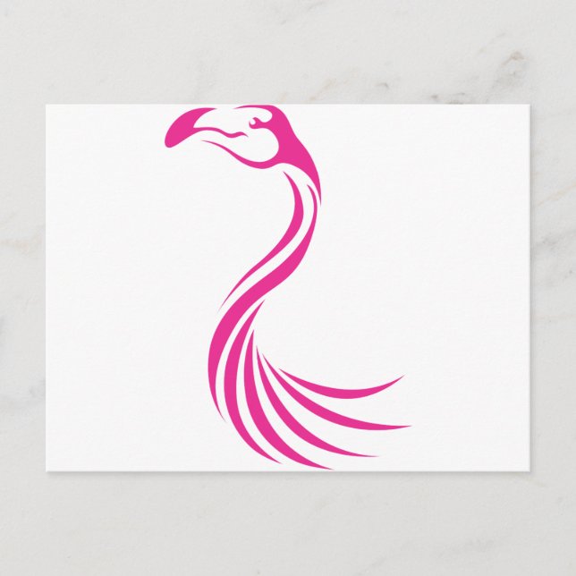 Cool Flamingo Greater Swish Logo Icon Style Postcard (Front)