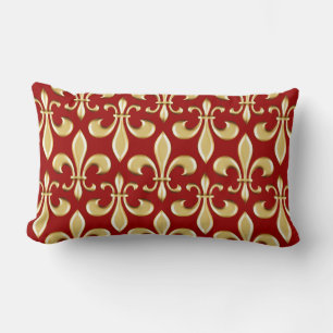 Cool Fleur De Lis Wallpapered Lumbar Cushion