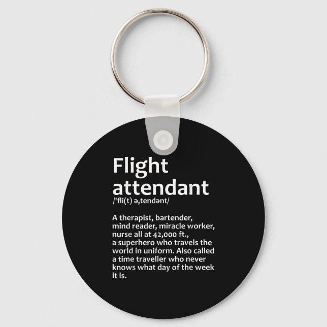 Cool Flight Attendant Design For Men Women Flight  Key Ring (Front)