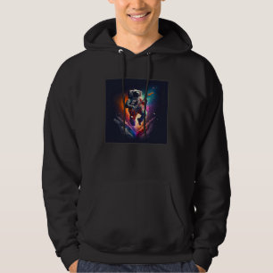 Cool Floating Astronaut Illustration Guitar Moon S Hoodie