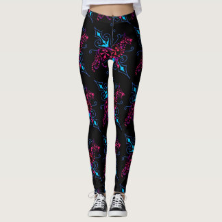 Cool floral German Shepherds illustration Leggings