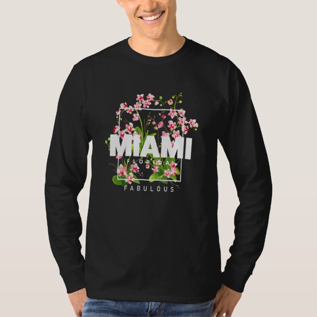 Cool Floral Miami Beach Tees I Love Miami Miami Pa (Front)
