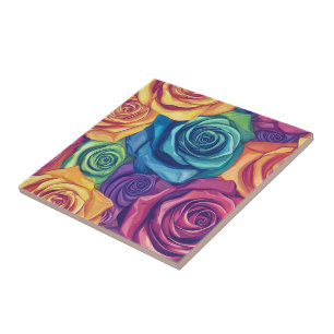 Cool Floral Rose Ceramic Tiles For Bathroom Floor