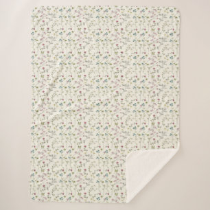 Cool Floral Spring, Housewarming Gift  Sherpa Blanket
