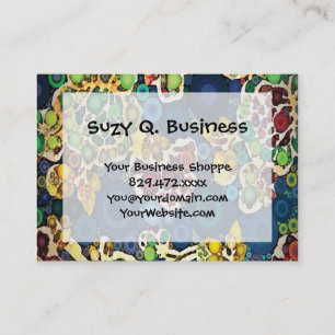 Cool Flower Mosaic Concentric Circles Art Design Business Card