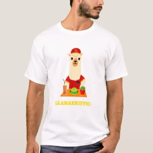 Cool Food Llama With Hat Meme For Party And Food T-Shirt