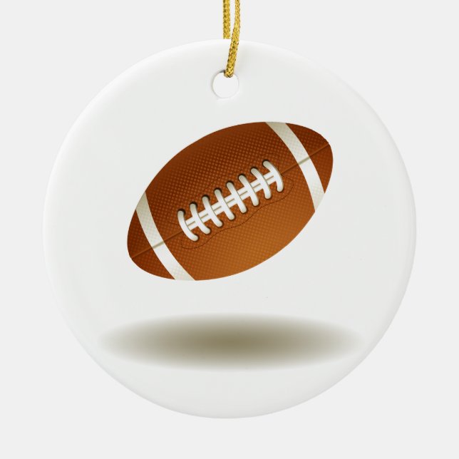 Cool Football Emblem Ceramic Tree Decoration (Front)