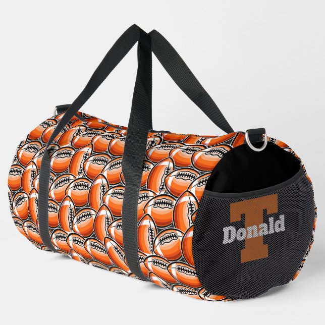 Cool football sports add monogram  duffle bag (Right Corner)