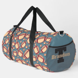 Cool football sports add monogram duffle bag