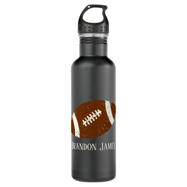 cool football sports add name 710 ml water bottle (Front)