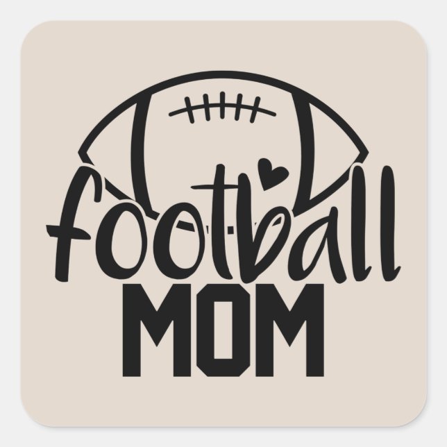 cool football sports Mum word art Square Sticker (Front)