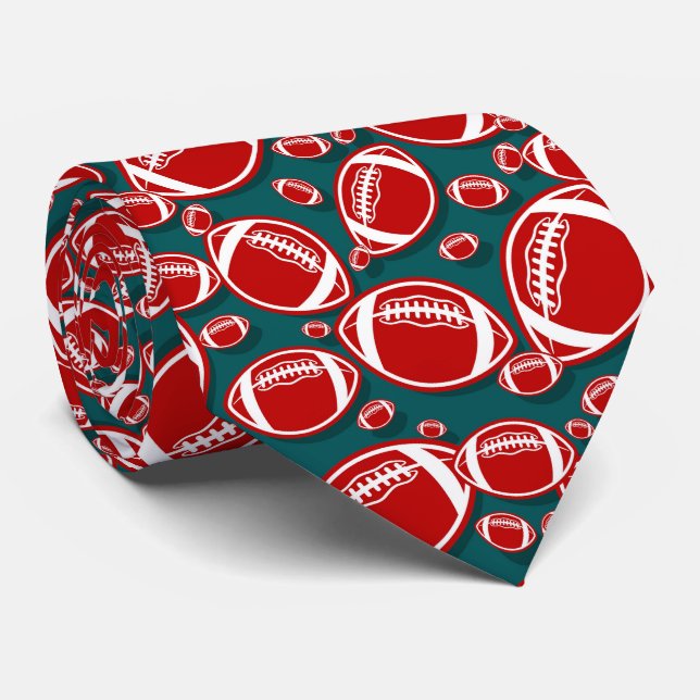 cool football sports pattern  tie (Rolled)