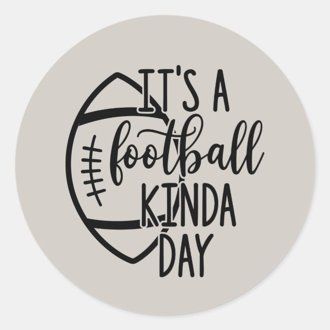 cool football sports word art classic round sticker (Front)