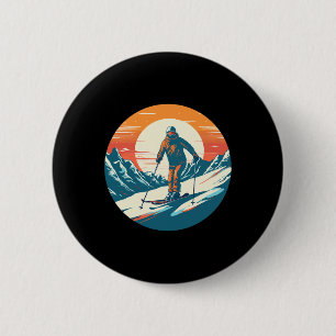 Cool For Snowboard And Ski Lover In The White Moun 6 Cm Round Badge