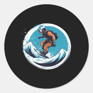 Cool For Snowboard And Ski Lover In The White Moun Classic Round Sticker
