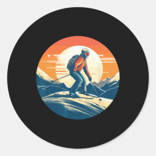 Cool For Snowboard And Ski Lover In The White Moun Classic Round Sticker