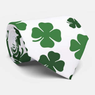 cool four leaf clover lucky tie