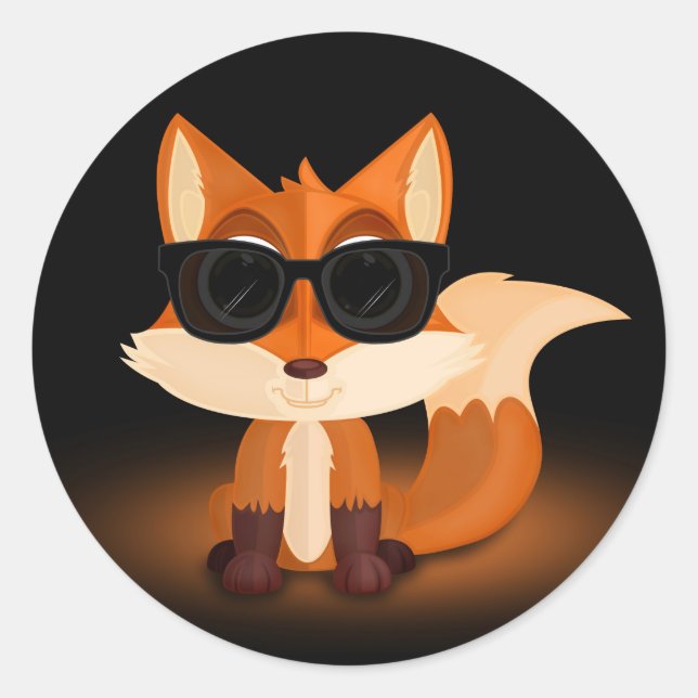Cool Fox 2 Classic Round Sticker (Front)
