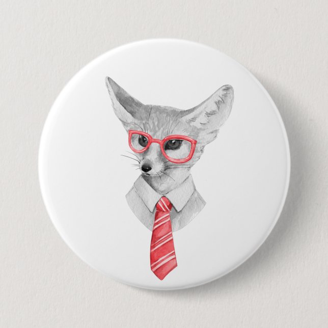 Cool fox 7.5 cm round badge (Front)