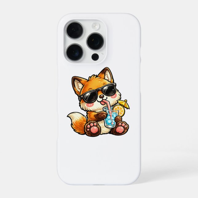 Cool Fox Drink iPhone Case (Back)
