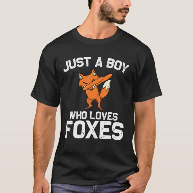 Cool Fox For Boys Kids Dabbing Red Swift Fennec An T-Shirt (Front)
