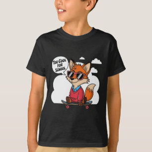 Cool Fox Skateboarding With Sungles And Style T-Shirt