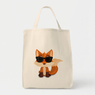 Cool Fox Wearing Sunglasses Cute Cartoon Animal Tote Bag