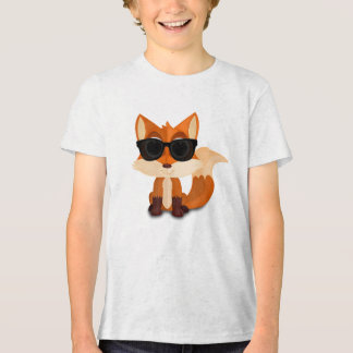 Cool Fox Wearing Sunglasses Cute Cartoon Animal Tri-Blend Shirt