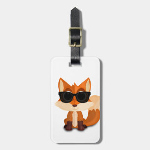 Cool Fox Wearing Sunglasses Cute Cartoon Travel Luggage Tag