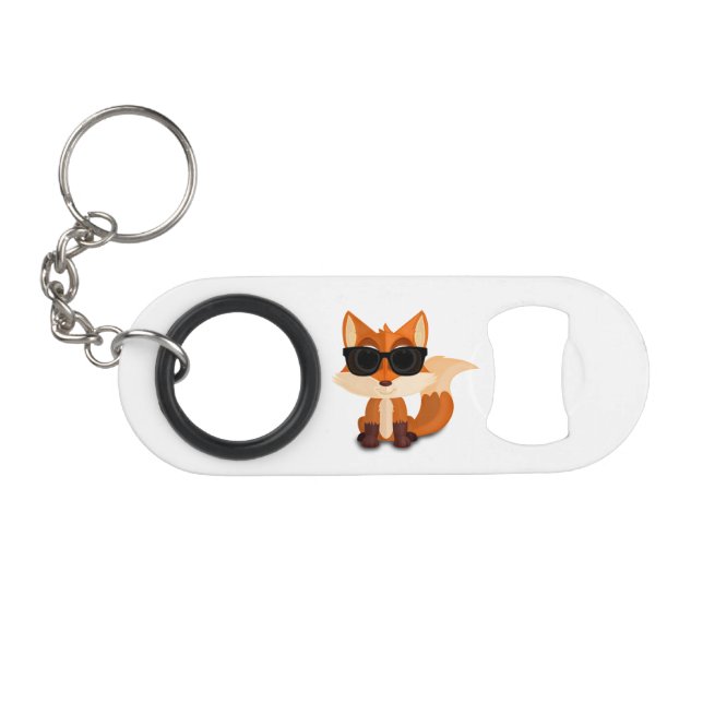 Cool Fox Wearing Sunglasses Fun Cartoon Animal (Front (Horizontal))