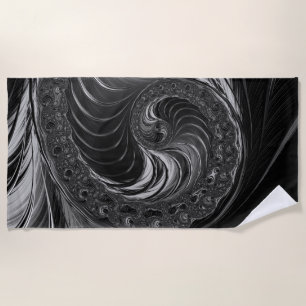 Cool Fractal Metallic Nautilus Golden Ratio Beach Towel