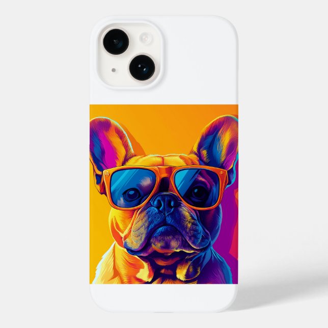 Cool French bulldog dog with sunglasses Case-Mate iPhone Case (Back)