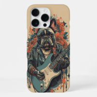 Cool French Bulldog Guitarist Rock Music Fan