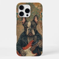 Cool French Bulldog Guitarist Rock Music Lover