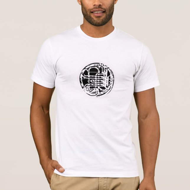 Cool French Horn Design T-Shirt (Front)