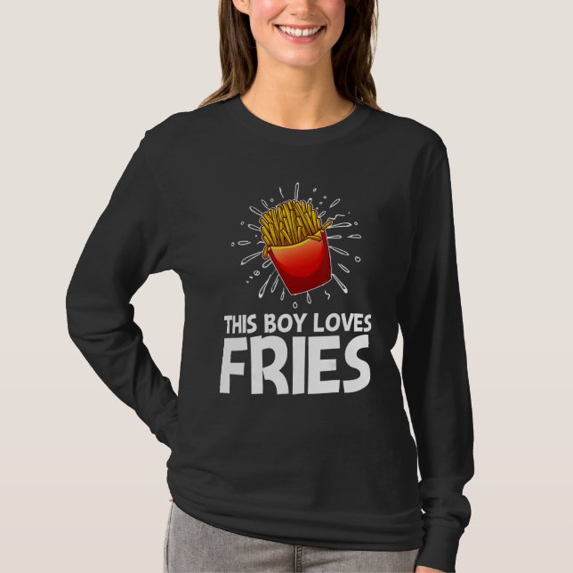 Cool Fries For Boys Kids French Fry  Fast Food T-Shirt (Front)