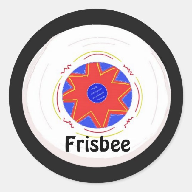 Cool Frisbee Design Classic Round Sticker (Front)