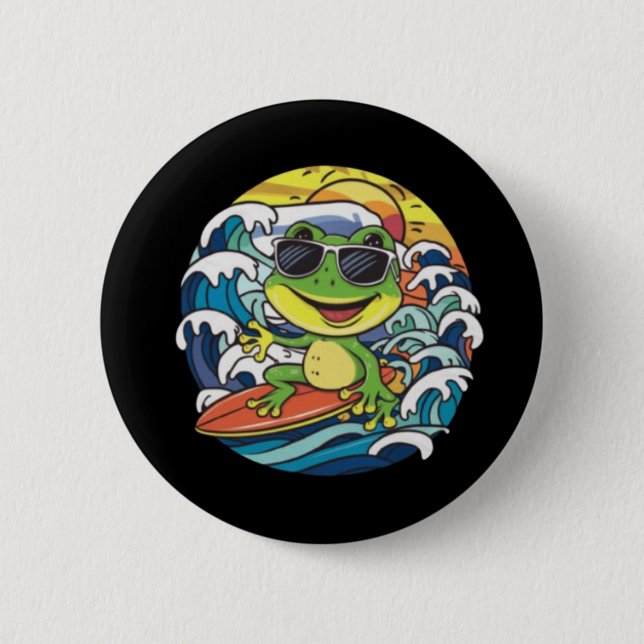 Cool Frog 6 Cm Round Badge (Front)