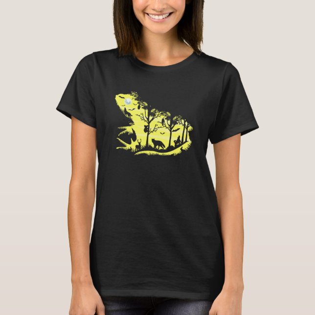Cool Frog Animals Forest Art T-Shirt (Front)
