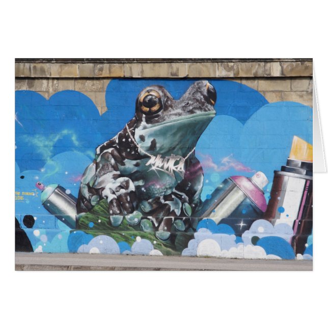 Cool Frog Between Spray Cans Graffiti (Front Horizontal)