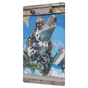 Cool Frog Between Spray Cans Graffiti Clipboard