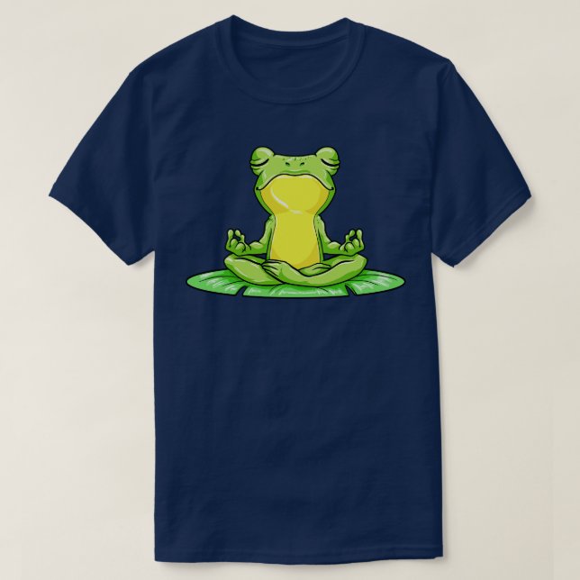 Cool frog is doing Yoga T-Shirt (Design Front)