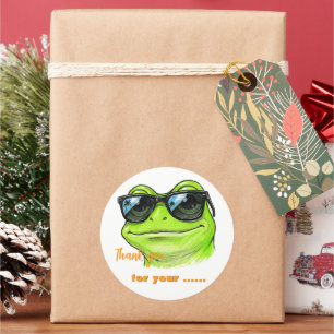 Cool Frog Sunglasses  Classic Round Sticker