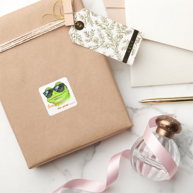 Cool Frog Sunglasses  Square Sticker (Gifting)