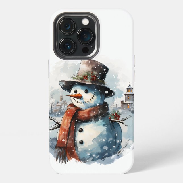 ❄️📱 Cool Frosty Snowman iPhone Case 📱❄️ (Back)