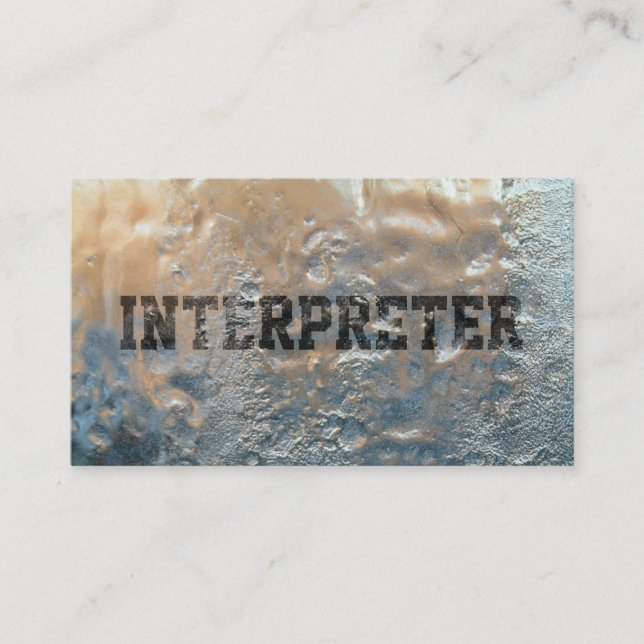 Cool Frozen Ice Interpreter Business Card (Front)