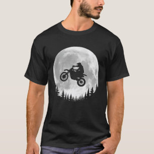 Cool Full Moon Dirt Bike Motocross Rider   T-Shirt