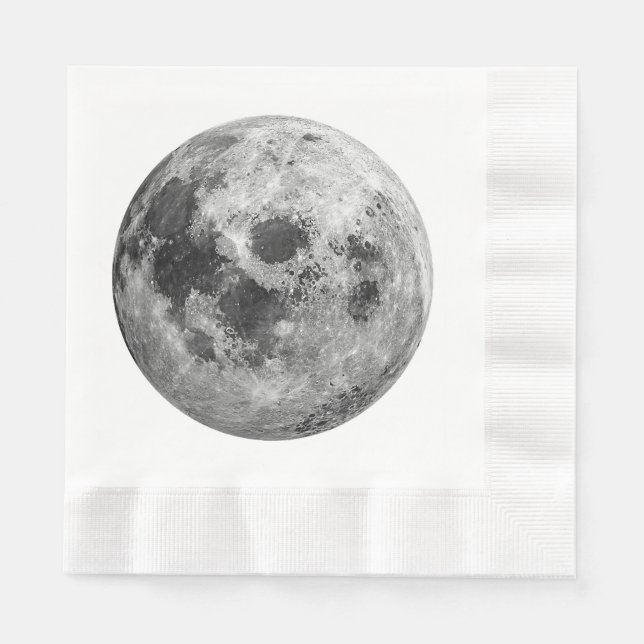 Cool Full Moon Graphic Space Astronomy Science Napkin (Front)