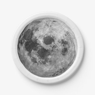 Cool Full Moon Graphic Space Astronomy Science Paper Plate